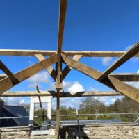 Poinçon suspendu et noues châtaignier